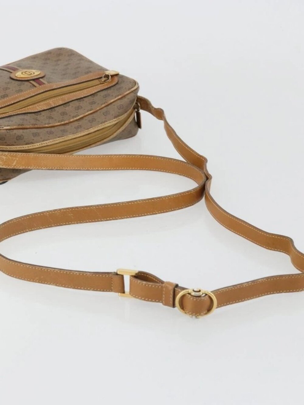 GUCCI Micro GG Supreme Web Sherry Line Bag PVC Beige 007 904 0008 Auth 185200 - Picture 7 of 15